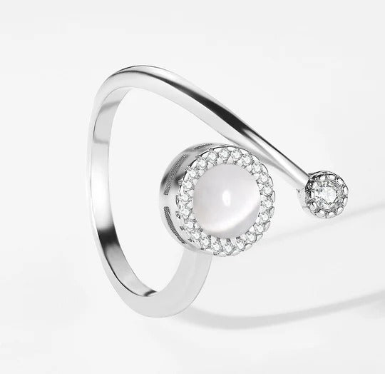 Opal Spinner Orbit Ring