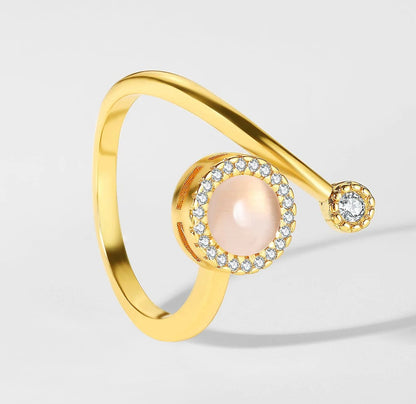 Opal Spinner Orbit Ring