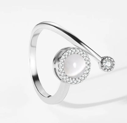 Opal Spinner Orbit Ring